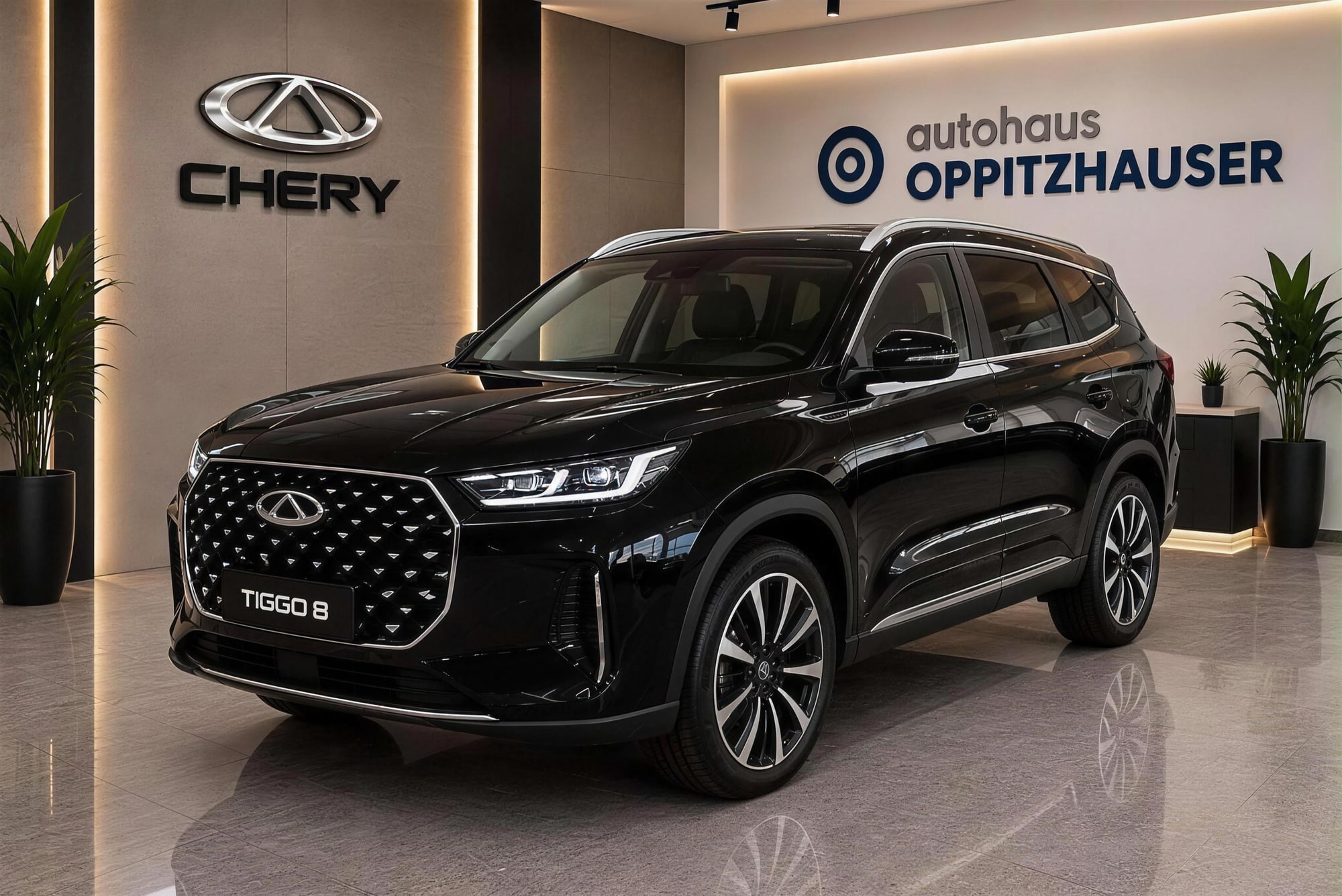 Chery von vorne im Schauraum